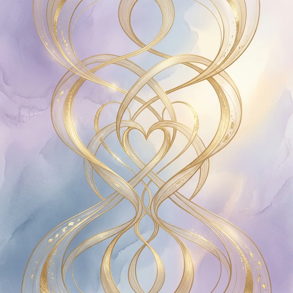 Abstract intersecting gold lines representing connection