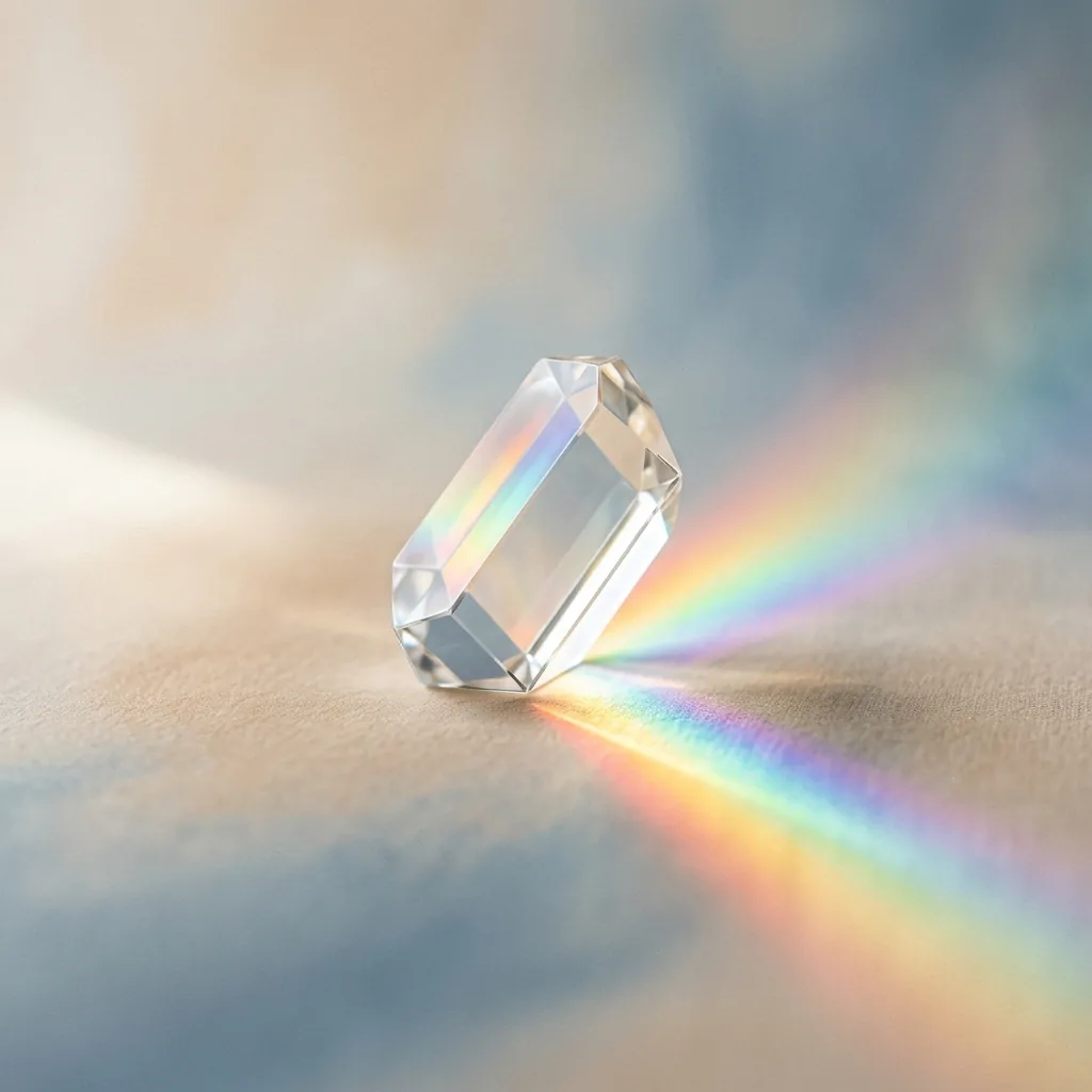 Delicate prism refracting light representing unhelpful beliefs and perspective